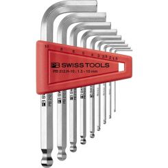 PB Swiss 9 Pc Metric Ball End Hex Key Set 1.5-10mm