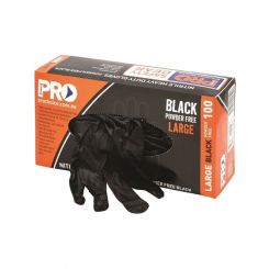 Pro Choice Safety Gear Disposable Nitrile Black Gloves XL
