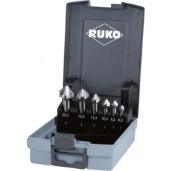 Ruko Taper & Deburring Countersinker Set DIN 335 Type C 90 Deg 6 Pc