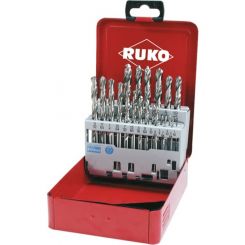 Ruko Twist Drill Set DIN 338 Type N HSS-G In Steel Case 21 Pc