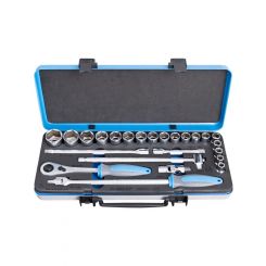 Unior 190BI6P24 Socket Set 1/2in in Metal Box Metric