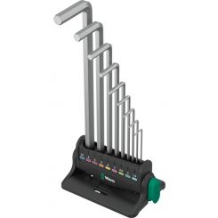 Wera 950/9 Hex-Plus 8 L-Key Set Metric Chrome-Plated Frame 9 Pc