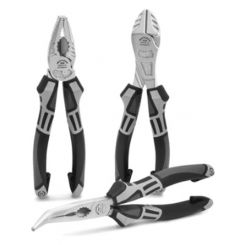 Matador Plier Assortment 3Pc Comb. Plier/Side Cutter/Flat Round Angled