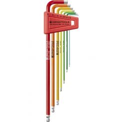 PB Swiss Rainbow 7 Pc Metric Long Ball End Hex Key Set 1.5-6mm