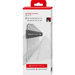 PB Swiss Hex Key Set w/Ball-Point Imperial 12pc