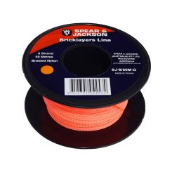 Spear & Jackson Brick Line 50m Orange 8 Strand Nylon