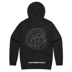 Street Pro Wheels Hooded Sweatshirt Cotton Polyester Black Men's Small