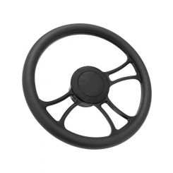 Proflow Billet 3 Slot Steering Wheel 14in Black/Black Leather