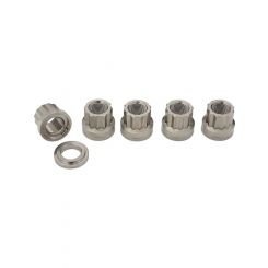 RTS Wheel Lug Nut w/Washer Kit 5/8in-18 Grade 5 Titanium 5 Pack