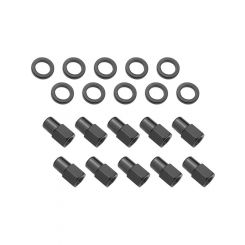 Street Pro Wheel Lug Nut Kit Black Length 1.46 7/16 .700