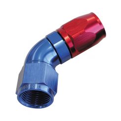 Aeroflow 550 Series Cutter 1-Pc Swivel 60 Deg Hose End -20AN Blue/Red