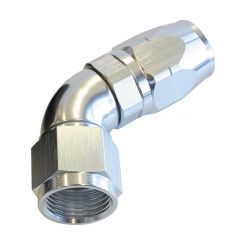 Aeroflow 550 Series Cutter 1-Pc Swivel 60 Deg Hose End -20AN Silver