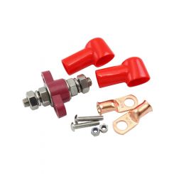 Aeroflow Single Red Electrical Terminal Bulkhead M10 Stud