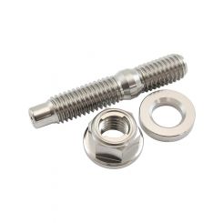 Aeroflow M8 x 1.25mm Titanium Stud Hex Locking Nut & Washer Kit