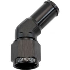 Aeroflow 45 Degree Hose Barb 5/8in to -8AN Black Finish
