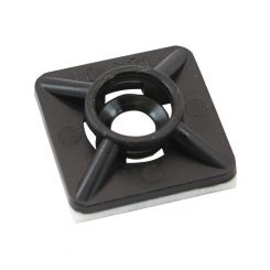 Aeroflow Cable Tie Self Adhesive Mount 19x19mm 100 Pack Black