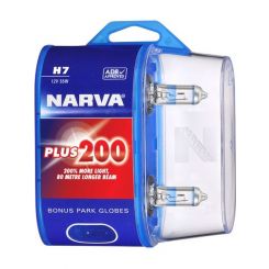Narva H7 12V 55W Px26D Plus 200 Globes Pack of 2