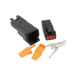 Aeroflow WeatherTight DTM 2 PinConnector Black Connector Fits 20AWG