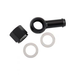 Aeroflow 90 Deg Fuel Pump Banjo Kit Black 3/8" Barb