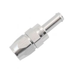 Aeroflow Straight Hose End -6AN to 3/8" Hose Barb Silver