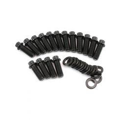Aeroflow 3/8"-16 Header Bolts 1.00" UHL Black 12Pt Head Pack 16