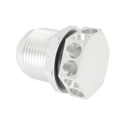 Aeroflow Bolt In Breather Bulkhead -16 Silver Finish
