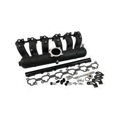 Aeroflow Intake Manifold -8ORB Fuel Rails Blk Fits Ford FG Barra