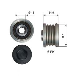 Gates DriveAlign Overrunning Alternator Pulley