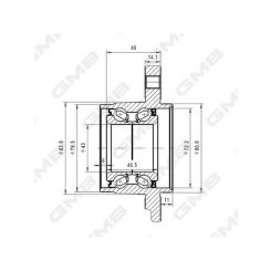 GMB Premium Wheel Bearing Hub Flange