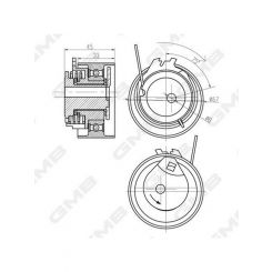 GMB Premium Timing Belt Tensioner Pulley