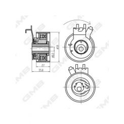 GMB Premium Timing Belt Tensioner Pulley