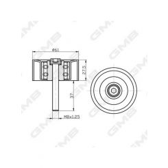 GMB Premium Timing Belt Tensioner Pulley