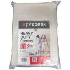 Phoenix Heavy Duty Canvas Drop Sheet Trade Pack - 3 Pack