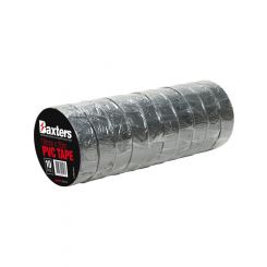 Baxters Pvc Tape Black 18mm x 20M 10 Pack