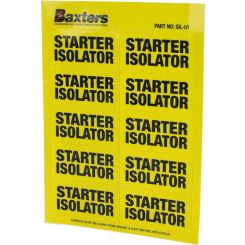 Baxters Label Starter Isolator Yellow [10 Pcs Per Sheet]