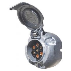 Erich Jaeger Trailer Socket 7P Large Round Metal Body With Internal