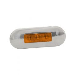 LV LED Side Marker Amber 12/24V Amber Lens Polished Stainless