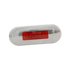 LV LED Rear Marker Red 12/24V Red Lens Polished Stainless