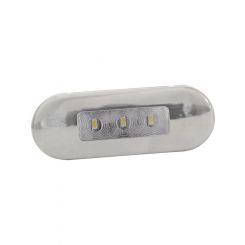 LV LED Amber Marker Lamp 12/24V Clear Lens Polished Stainless