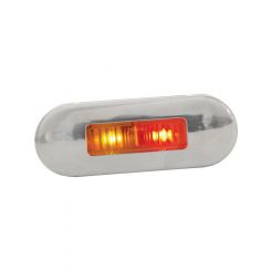 LV LED Side Marker Amber / Red 12/24V Stainless Steel Cover
