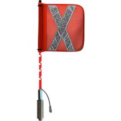 LV Mining Whip Full LED 0.7M Long Threaded Mount Spring Base 12V