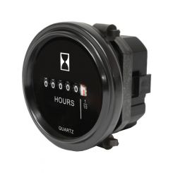 LV Hourmeter Round 6 - 80V 52mm Black 0 - 99999.9 Hrs