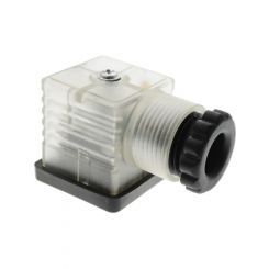 LV Din Connector Type A 24V Resistor Protected Clear Cover