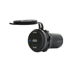 LV DC Dual Usb C Flush Mount 12/24V Input Output 5 - 20V