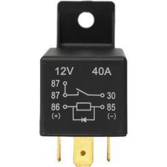 LV 12V/40A 5 Pin Relay N/O Diode Protected