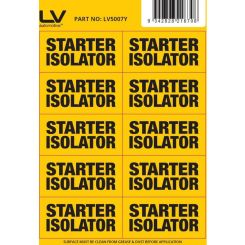 LV Label Starter Isolator Yellow 60X30mm [10 Pcs Per Sheet]
