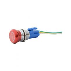 LV No/Nc Panel Mnt Metal E-Stop Pre-Wired 150mm Twist To Reset