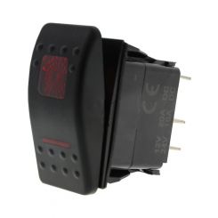 LV 12/24V Rocker Sw (Mom On)/Off 2 Red Led'S With