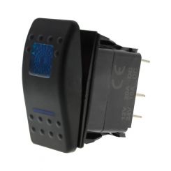 LV 12/24V Rocker Sw (Mom On)/Off Switch, 2 Blue Led'S With