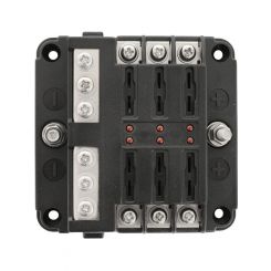LV Fuse Block 6 Way ATS Fuse Negative Bus Bar & Red Led